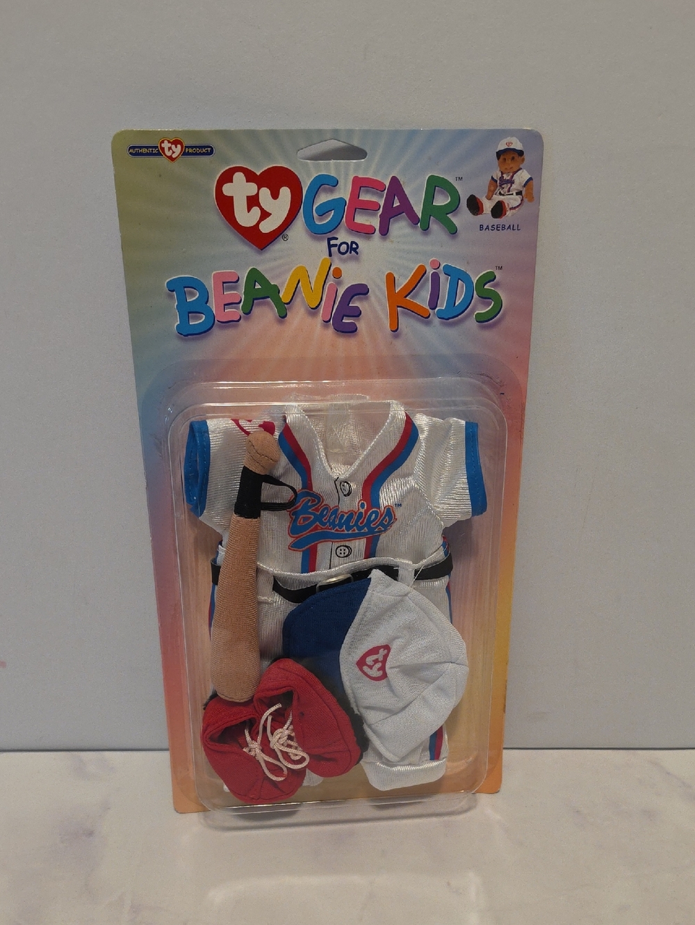 Ty Beanie Kids Baseball Outfit in White, Blue, Red